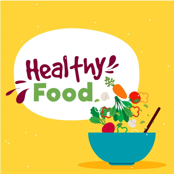 Cartel de alimentos saludables — Vector de stock