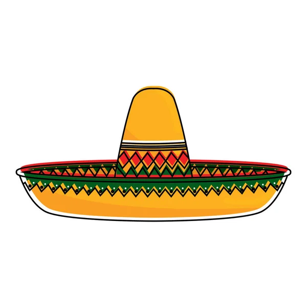 Sombrero tradicional mexicano aislado — Vector de stock