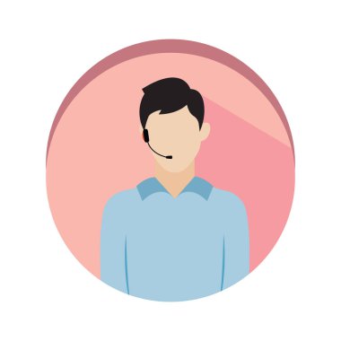 İzole edilmiş çağrı merkezi ajan simgesi