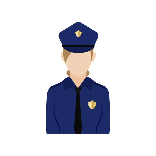 Icono de mujer policía aislada — Vector de stock