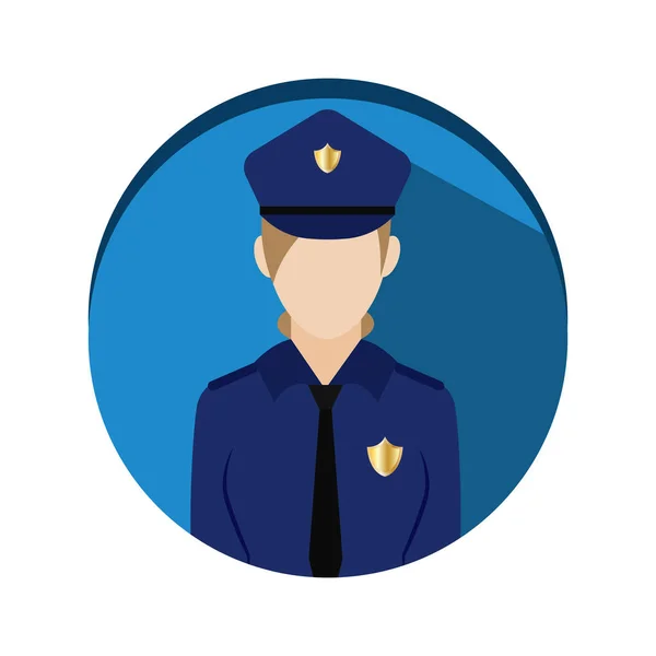 Icono de mujer policía aislada — Vector de stock