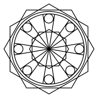 Çiçek desenli mandala taslağı.