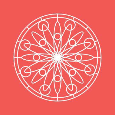 Çiçek desenli mandala taslağı.