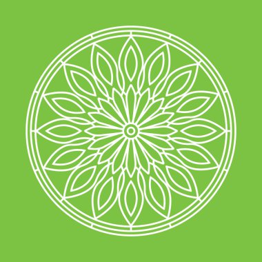 Çiçek desenli mandala taslağı.