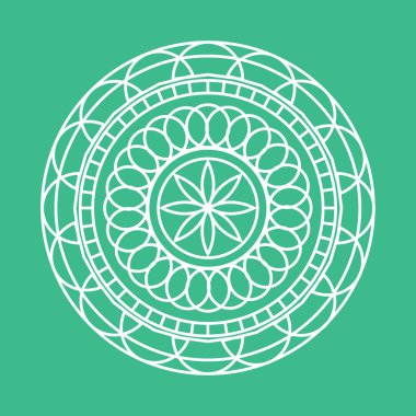 Çiçek desenli mandala taslağı.