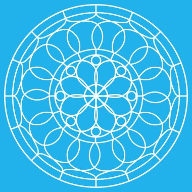 Çiçek desenli mandala taslağı.