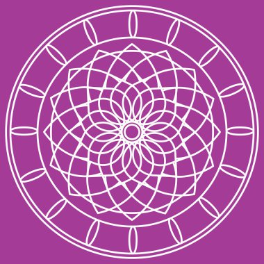 Çiçek desenli mandala taslağı.