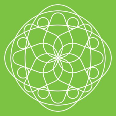 Çiçek desenli mandala taslağı.