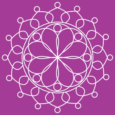 Çiçek desenli mandala taslağı.