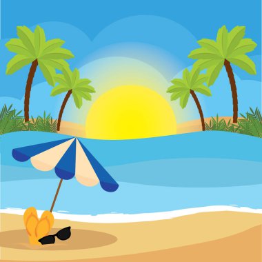 Sahilde yaz manzarası