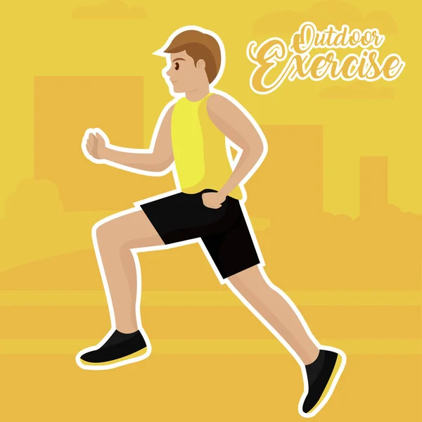 Affiche d'exercice extérieur — Image vectorielle