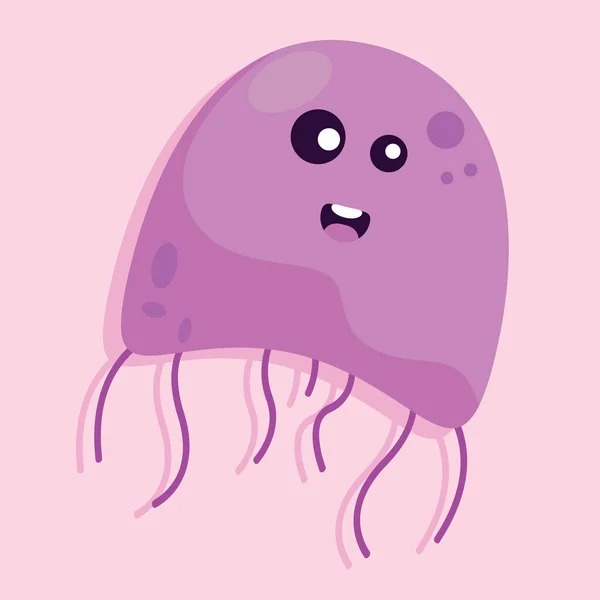 Caricature de virus effrayé — Image vectorielle