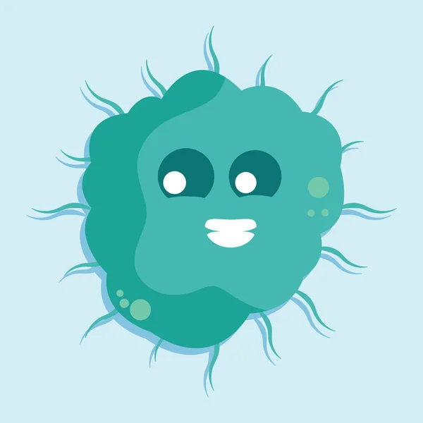 Virus felice cartone animato — Vettoriale Stock