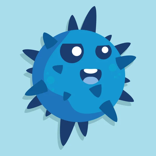 Caricature de virus effrayé — Image vectorielle