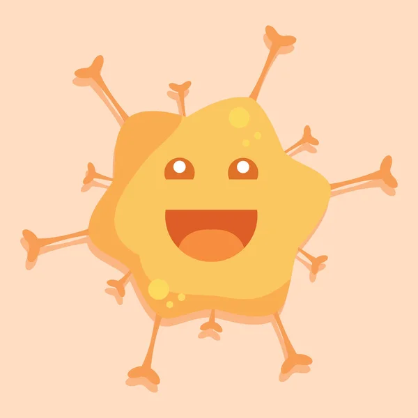 Dibujos animados virus feliz — Vector de stock