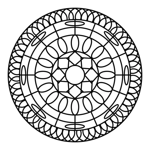 Umrisse eines Mandalas mit floralem Muster — Stockvektor