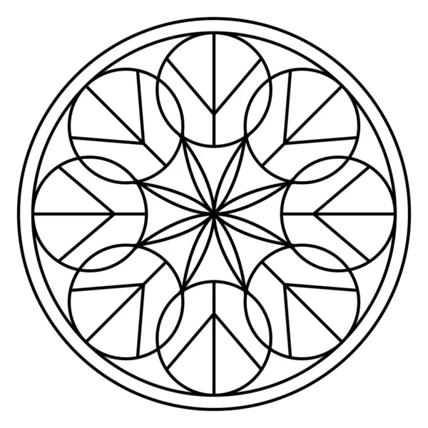 Çiçek desenli mandala taslağı.