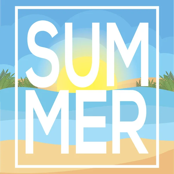 여름 풍경 포스터 — 스톡 벡터