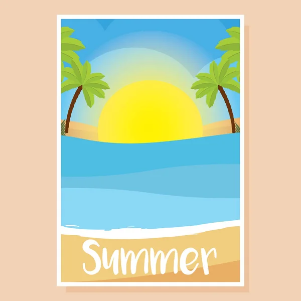 Zomer landschap poster — Stockvector