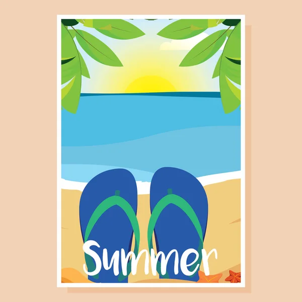 Afiche paisaje verano — Vector de stock