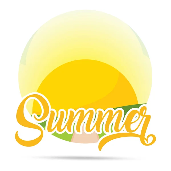 Afiche paisaje verano — Vector de stock