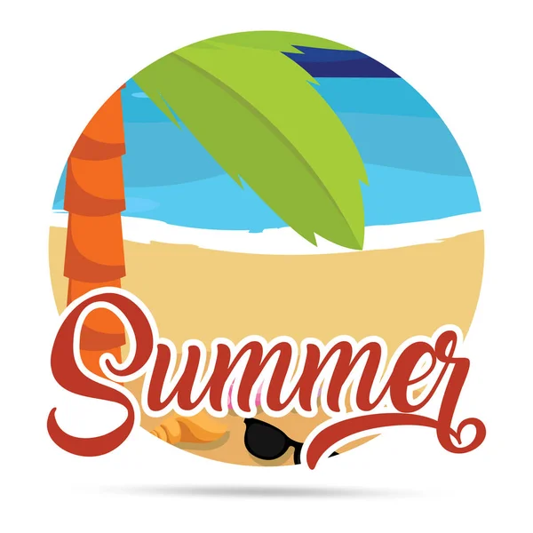 Cartaz de paisagem verão — Vetor de Stock