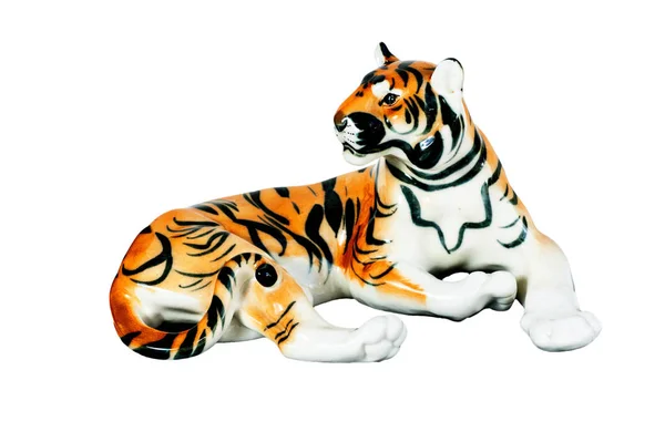 Figura tigre acostado Imagen de archivo