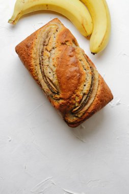 Hafif arka planda muzlu muzlu ekmek kopyalama alanı.