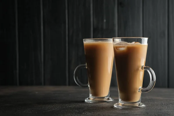 Kaffe Glas Mørk Baggrund Kopi Plads - Stock-foto