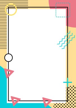 Kusursuz geometrik kapak tasarımı retro memphis 80 'ler tarzında