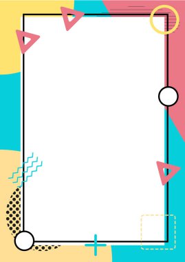 Vektör geometrik kapak tasarımı 80 'ler tarzında retro memphis