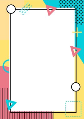 Vektör geometrik kapak tasarımı 80 'ler tarzında retro memphis