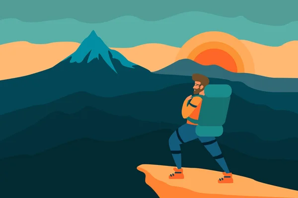 Web vector illustration on the theme of Climbing, Trekking, Hiking, Walking.
