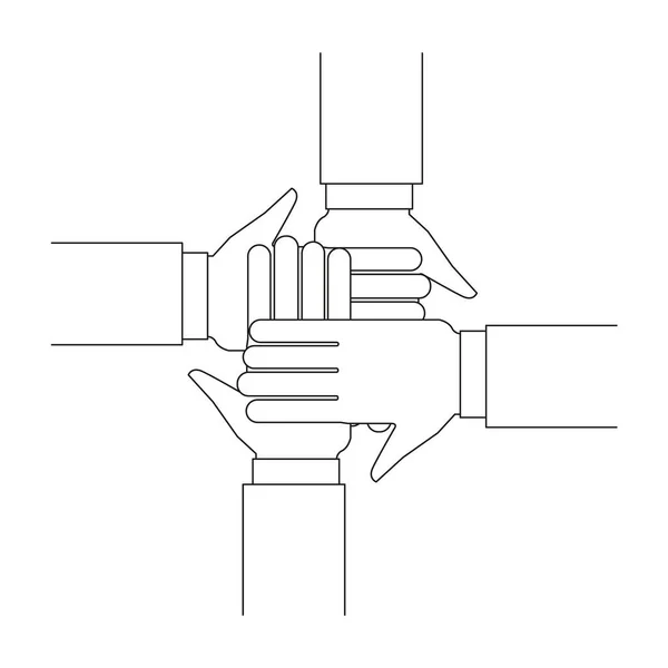 Ícone de trabalho em equipe adequado para gráficos de informações, sites e mídia impressa. Estilo desenhado à mão, lineart, ícone vetorial . — Vetor de Stock