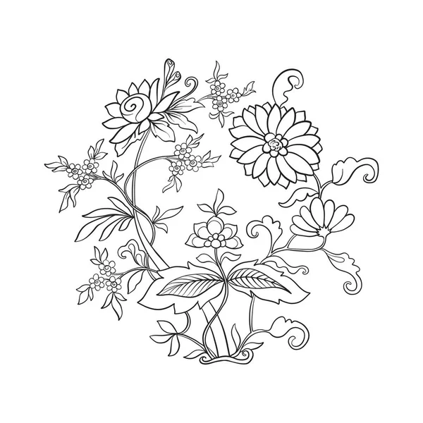 Начерк старовинних квітів букет або візерунок — стоковий вектор