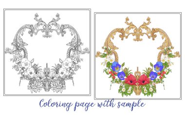 Küme veya anahat ve poppy, daff renkli yaz çiçek buketi