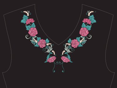 Nakış yaka, yaka T-shirt, bluz, gömlek için için. Patt