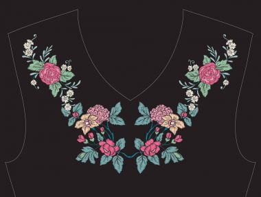 Nakış yaka, yaka T-shirt, bluz, gömlek için için. Patt