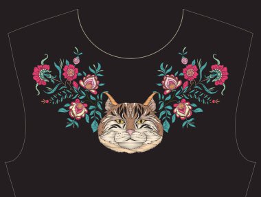 Nakış yaka, yaka T-shirt, bluz, gömlek için için. Patt