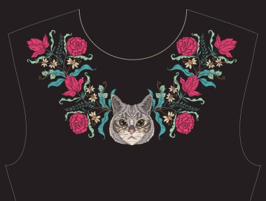 Nakış yaka, yaka T-shirt, bluz, gömlek için için. Patt