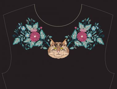 Nakış yaka, yaka T-shirt, bluz, gömlek için için. Patt