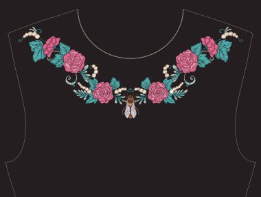 Nakış yaka, yaka T-shirt, bluz, gömlek için için. Patt