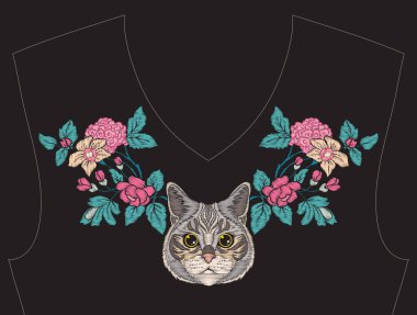 Nakış yaka, yaka T-shirt, bluz, gömlek için için. Patt