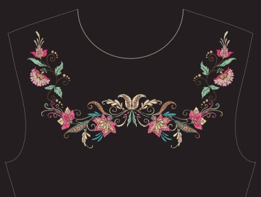 Nakış yaka, yaka T-shirt, bluz, gömlek için için. Patt