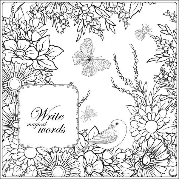 Kelebekler ve arılar ile çiçek desenli