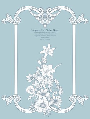 Yaz çiçek: poppy, nergis, anemon, violet, botanik s