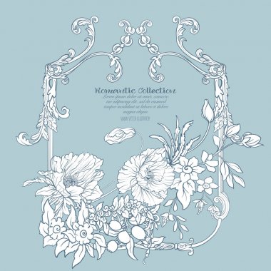 Yaz çiçek: poppy, nergis, anemon, violet, botanik s