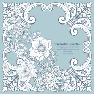 Yaz çiçek: poppy, nergis, anemon, violet, botanik s