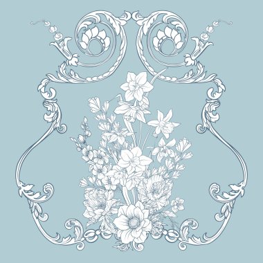 Yaz çiçek: poppy, nergis, anemon, violet, botanik s