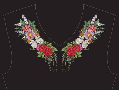 Nakış yaka, yaka T-shirt, bluz, gömlek için için. Patt